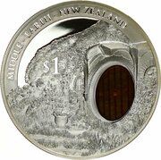 1 Dollar - Elizabeth II 4th Portrait; Middle Earth, New Zealand, 2014 reverse image