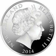 1 Dollar - Elizabeth II 4th Portrait - Kiwi and Mitre Peak obverse image