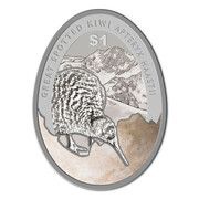 1 Dollar - Elizabeth II 4th Portrait - Great Spotted Kiwi, New Zealand, 2016 reverse image