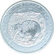 1 Dollar - Elizabeth II 4th Portrait; Rowi, New Zealand, 2019 reverse image