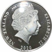 1 Dollar - Elizabeth II 4th Portrait; Apteryx Rowi Kiwi, coloured obverse image