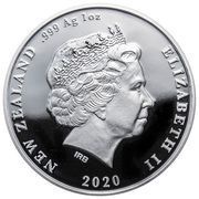 1 Dollar - Elizabeth II 4th Portrait - Māui and the First Dog I: Māui; Silver obverse image