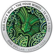 1 Dollar - Elizabeth II 4th Portrait - Ngā Hau e Whā : Te Hau-ā-uru, New Zealand, 2020 reverse image