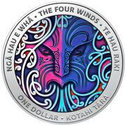 1 Dollar - Elizabeth II 4th Portrait - Ngā Hau e Whā: Te Hau Raki, New Zealand, 2020 reverse image
