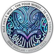 1 Dollar - Elizabeth II 4th Portrait - Ngā Hau e Whā: Te Hau Tonga, New Zealand, 2020 reverse image