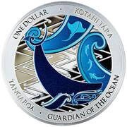 1 Dollar -Elizabeth II 4th portrait - Tangaroa; Guardian of the Ocean, New Zealand, 2021 reverse image