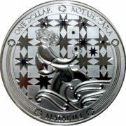 1 Dollar - Elizabeth II 4th portrait; Matariki, Silver Proof, New Zealand, 2022 reverse image