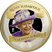 1 Dollar - Elizabeth II 4th Portrait - Platinum Jubilee; Silver Proof, New Zealand, 2022 reverse image