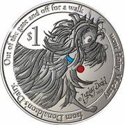 1 Dollar - Elizabeth II Posthumous; 4th Portrait - Hairy Maclary, New Zealand, 2023 reverse image