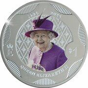 1 Dollar - Charles III 1st Portrait - Queen Elizabeth II Memorial, New Zealand, 2023 reverse image
