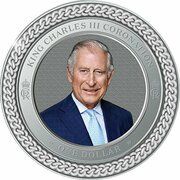 1 Dollar - Charles III 1st Portrait - Coronation; Silver Proof, New Zealand, 2023 reverse image