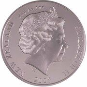 1 Dollar - Elizabeth II Posthumous; 4th Portrait - Tokoeka Kiwi; Silver BU obverse image