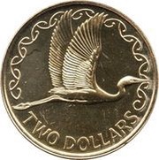 2 Dollars - Elizabeth II 3rd portrait, New Zealand, 1990-1998 reverse image