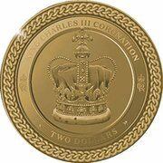 2 Dollars - Charles III 1st Portrait - Coronation; Gold Proof, New Zealand, 2023 reverse image