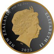 2 Dollars - Elizabeth II Posthumous; 4th Portrait - Tokoeka Kiwi; Silver Proof obverse image