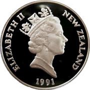 5 Dollars - Elizabeth II 3rd Portrait; Rugby World Cup, Silver Proof obverse image