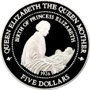 5 Dollars - Elizabeth II 3rd Portrait; Princess Elizabeth, New Zealand, 1994 reverse image