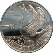 5 Dollars - Elizabeth II 3rd Portrait; Royal Albatross, New Zealand, 1998 reverse image