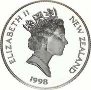 5 Dollars - Elizabeth II 3rd Portrait; Crossed hammers, Silver Proof obverse image