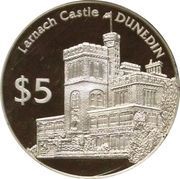5 Dollars - Elizabeth II 3rd Portrait; Dunedin, Silver Proof, New Zealand, 1998 reverse image