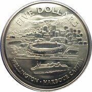 5 Dollars - Elizabeth II 4th Portrait; Wellington, New Zealand, 1999 reverse image