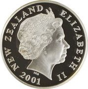 5 Dollars - Elizabeth II 4th Portrait; Kereru, Silver Proof obverse image