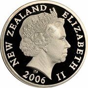 5 Dollars - Elizabeth II 4th Portrait; New Zealand Falcon; Silver Proof obverse image