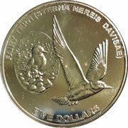 5 Dollars - Elizabeth II 4th Portrait; Fairy Tern, New Zealand, 2012 reverse image