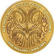 5 Dollars - Elizabeth II 4th Portrait - Ngā Hau e Whā: Te Hau Tonga reverse image