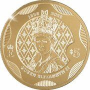 5 Dollars - Charles III 1st Portrait - Queen Elizabeth II Memorial reverse image