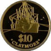 10 Dollars - Elizabeth II 4th Portrait; Claymore, New Zealand, 2000 reverse image