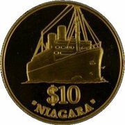 10 Dollars - Elizabeth II 4th Portrait; Niagara reverse image