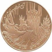 10 Dollars - Elizabeth II 4th Portrait; Sauron, Gold Proof reverse image