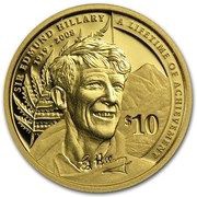 10 Dollars - Elizabeth II 4th Portrait; Sir Edmund Hillary, New Zealand, 2008 reverse image