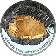 10 Dollars - Elizabeth II 4th Portrait - Kiwi; Silver Proof, New Zealand, 2021 reverse image