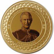 10 Dollars - Charles III 1st Portrait - 75th Birthday; Gold Proof reverse image
