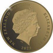 10 Dollars - Elizabeth II Posthumous; 4th Portrait - Tokoeka Kiwi; Gold Proof obverse image