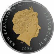 10 Dollars - Elizabeth II Posthumous; 4th Portrait - Tokoeka Kiwi; Silver Proof obverse image