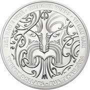 20 Dollars - Elizabeth II 4th Portrait; The Four Winds, New Zealand, 2022 reverse image