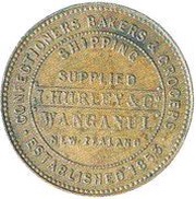 Token - ½ Penny Hurley, J. and Co. - Wanganui reverse image