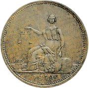 ½ Penny, New Zealand, 1859 reverse image