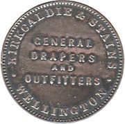 ½ Penny Kirkcaldie and Stains, Wellington, New Zealand, 1874 reverse image