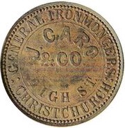 1 Penny Caro, J. and Co. - Christchurch obverse image
