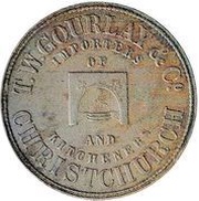 1 Penny Gourlay, T. W. and Co. - Christchurch obverse image