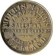 1 Penny Marks, Morris - Auckland obverse image