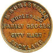 1 Penny Somerville, M. - Auckland, New Zealand, 1857 reverse image
