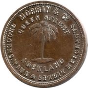 1 Penny Morrin and Co. - Auckland, New Zealand, 1860-1866 reverse image