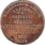 1 Penny Gittos, B. - Auckland, New Zealand, 1864 reverse image