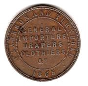 1 Penny Clarkson and Turnbull, Timaru, New Zealand, 1865 reverse image