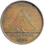 1 Penny Brown and Duthie - New Plymouth, New Zealand, 1866 reverse image